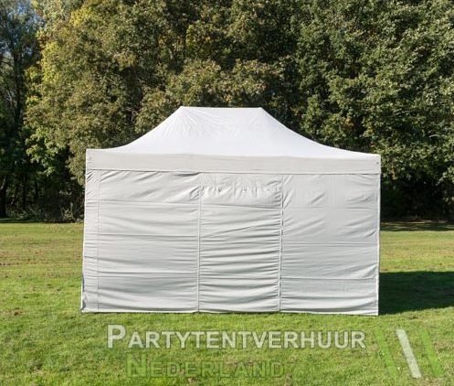 Easy up tent 3x4,5 meter achterkant huren - Partytentverhuur Dordrecht