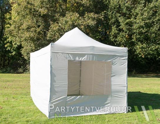 Easy up tent 3x4,5 meter voorkant schuin huren - Partytentverhuur Dordrecht